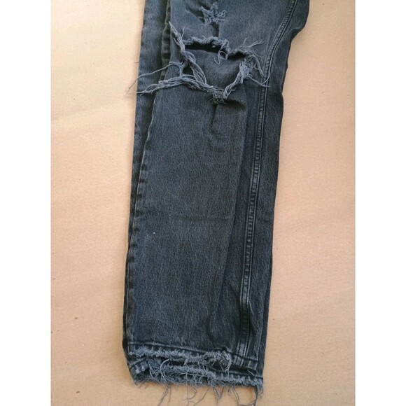 Abercrombie & Fitch The Dad High Rise Curve Love Jeans Size 31 Black Button Fly - Picture 7 of 10